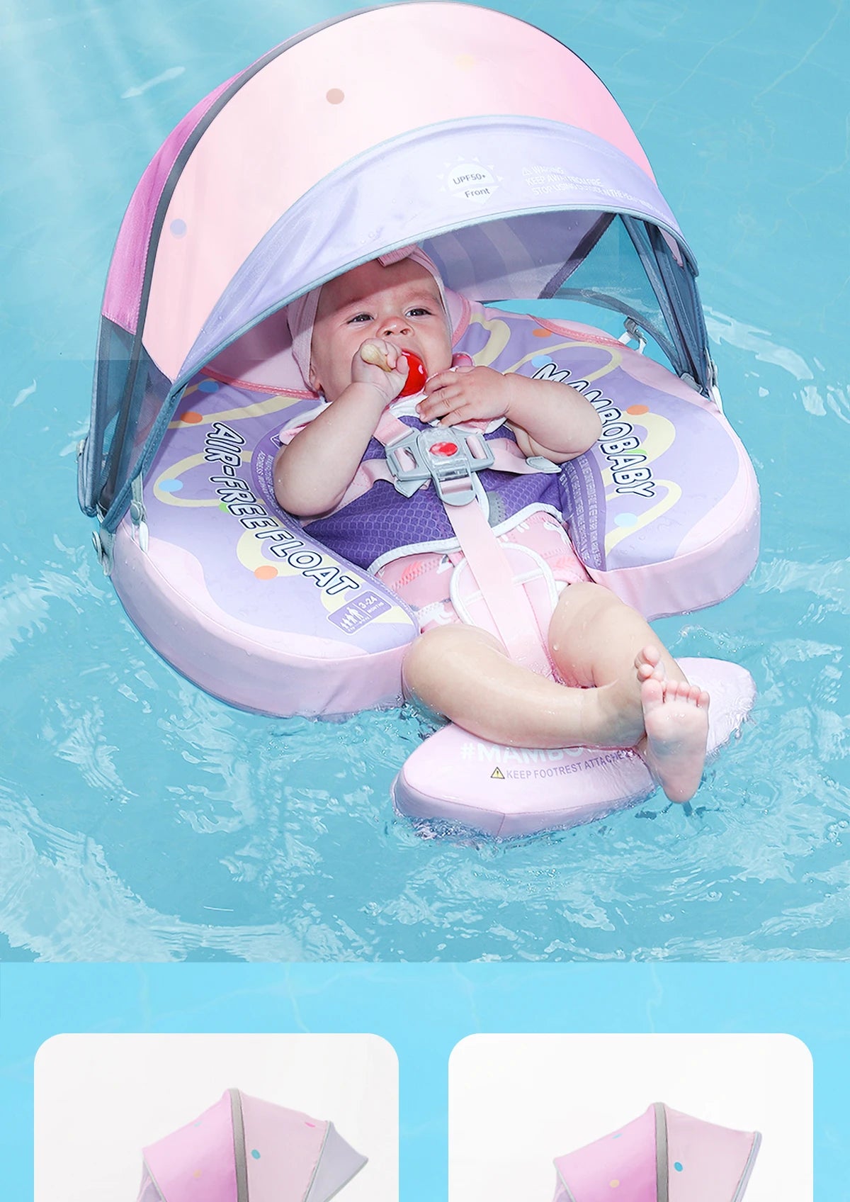 Mambobaby float 2 VIP Dropshipping Non-Inflatable Baby Float with Canopy Chest Floater Spa Buoy Trainer Suppliers