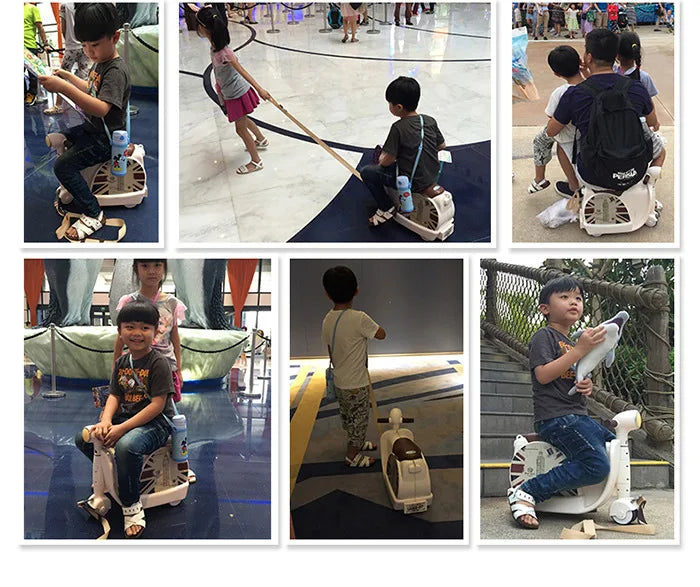 Children Travel luggage locker boy girl Can sit to ride car toy Accept 50KG baby Multifunction creative suitcase kids Drag box