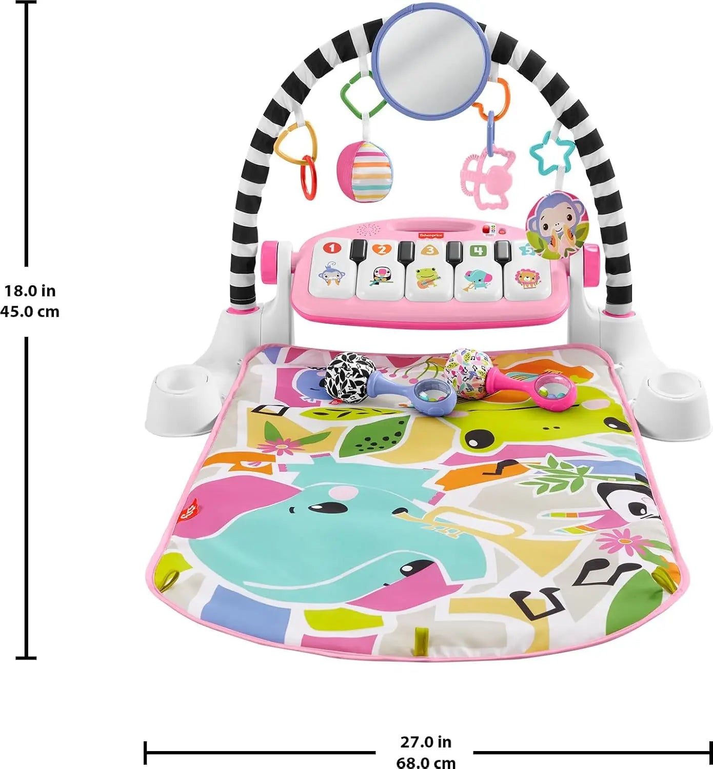 Baby Musical Toy Set with Glow & Grow Kick & Play Piano Gym and Rattle Maracas for Newborns Ages 0+ Months