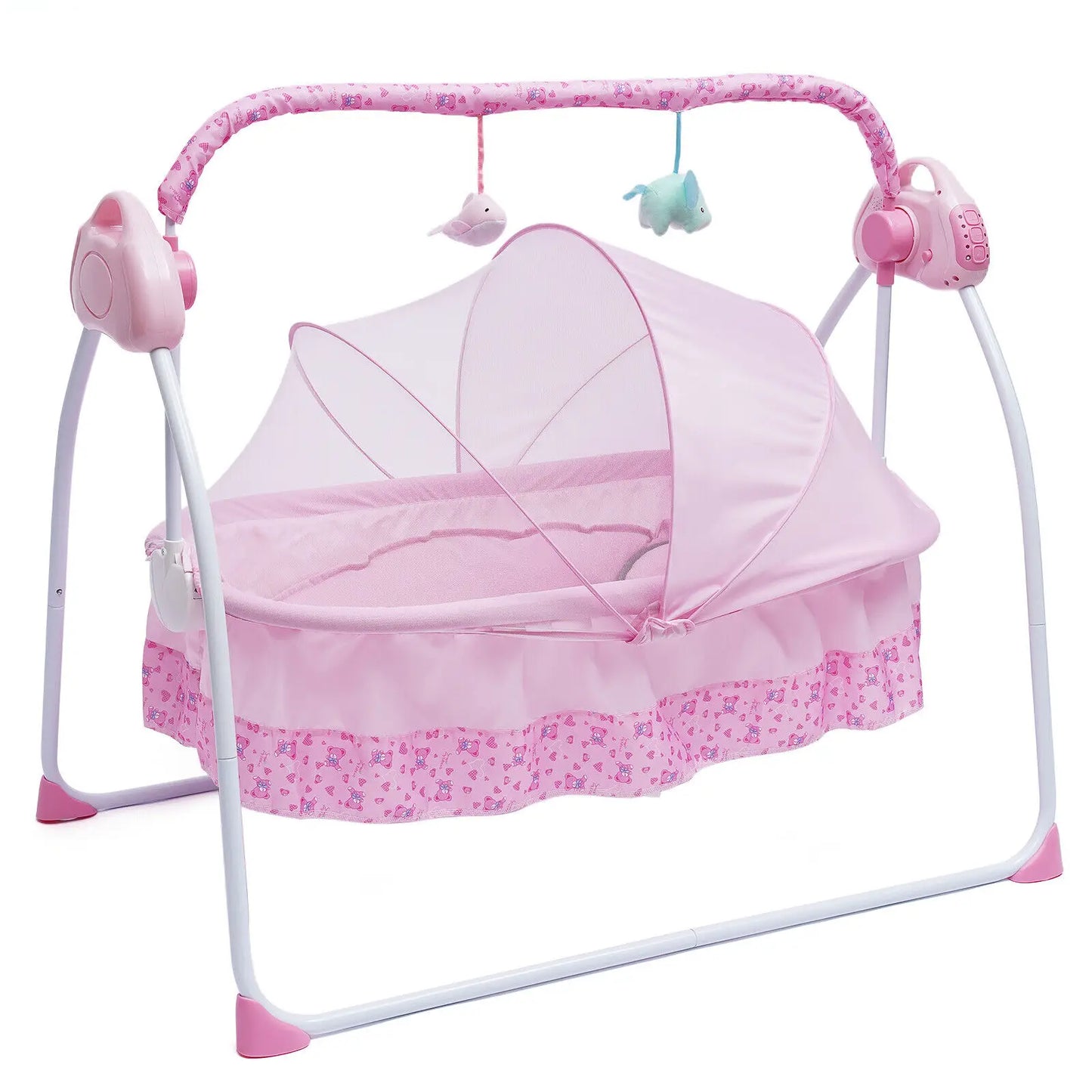 Electric Kids Crib Cradle Auto Swing Newborn Bassinet Sleep Bed Kids Bluetooth