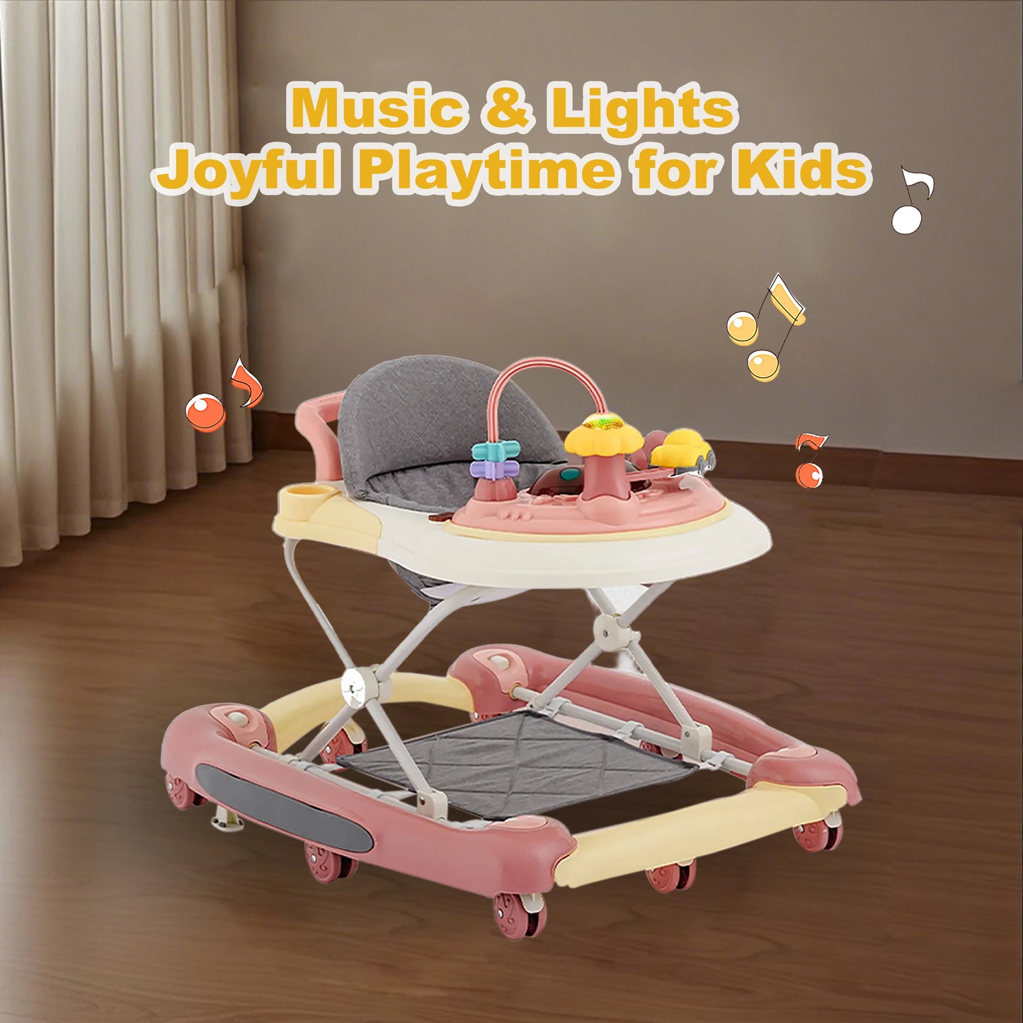 Baby Multi-Functional Comfortable Walker With Awning Anti-Rollover Baby Walker Can Sit Adjust And Shake The Walker For Boy & Girls
Girls