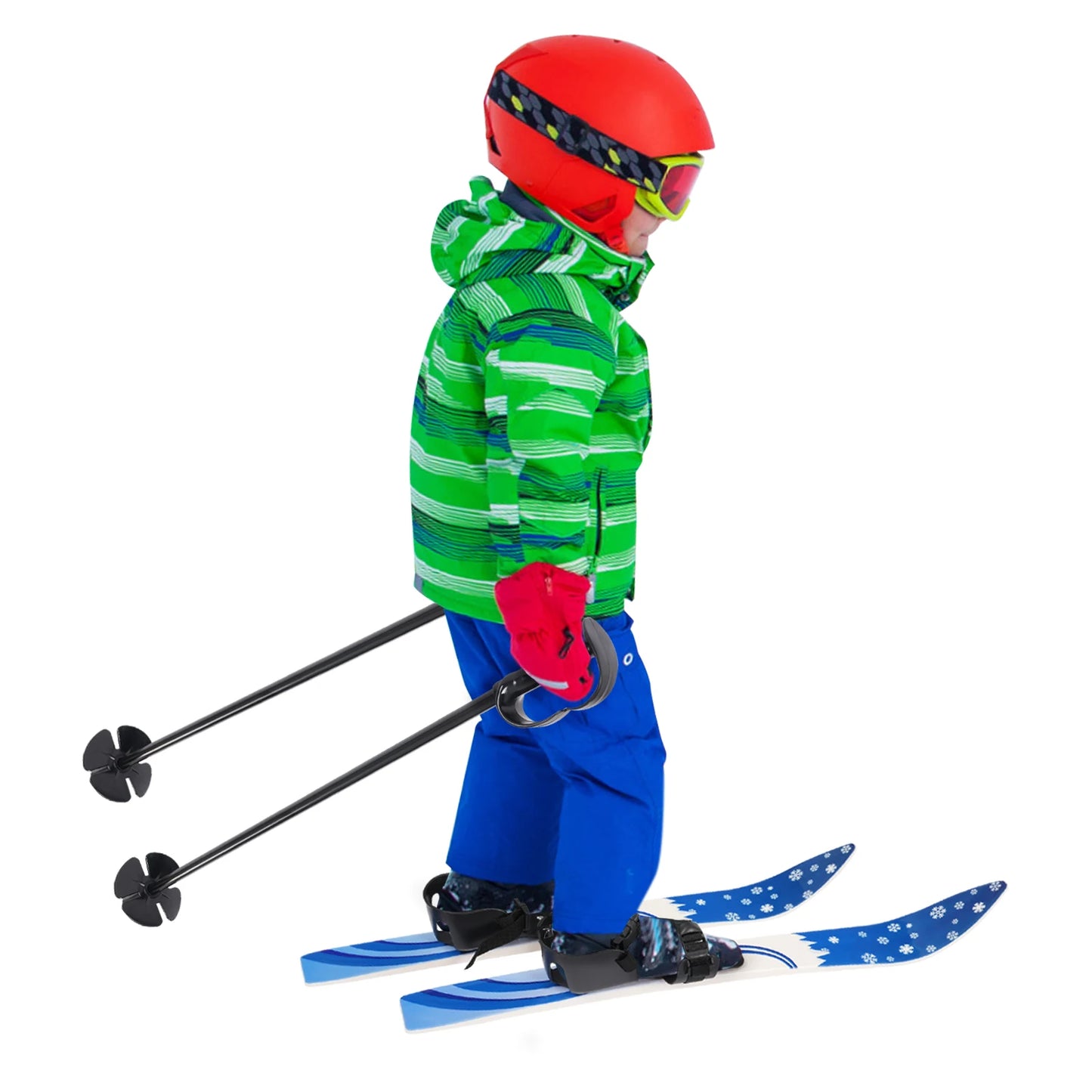 68*6cm Ski Set Kids Skis and Poles Primary Ski Double Board Children's Beginner Snow Skis for Children Outdoor Snow Recreational