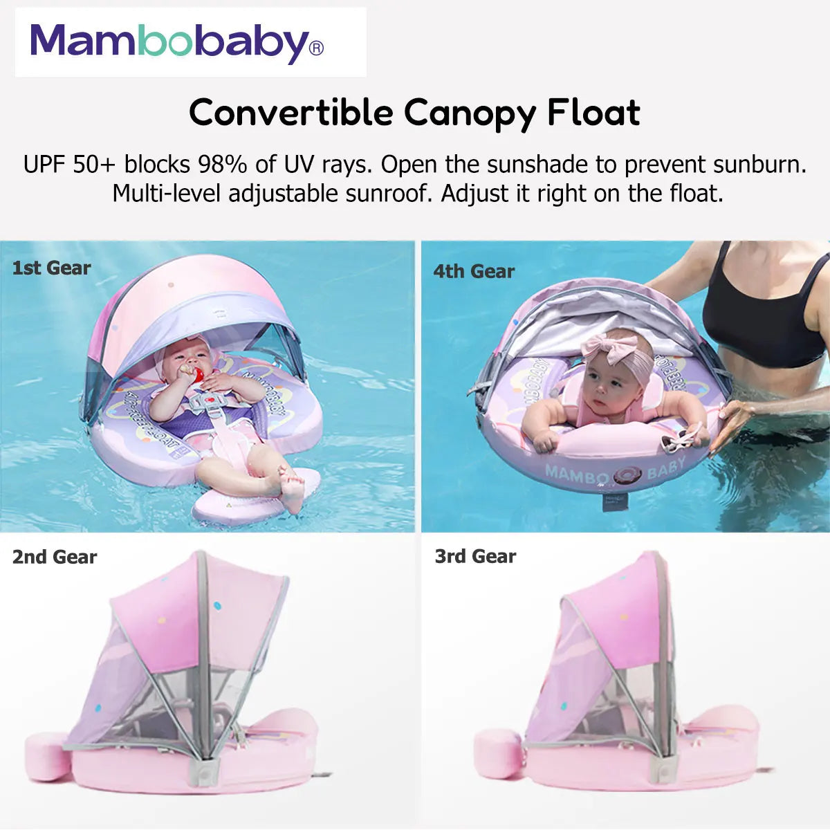 Mambobaby float 2 VIP Dropshipping Non-Inflatable Baby Float with Canopy Chest Floater Spa Buoy Trainer Suppliers