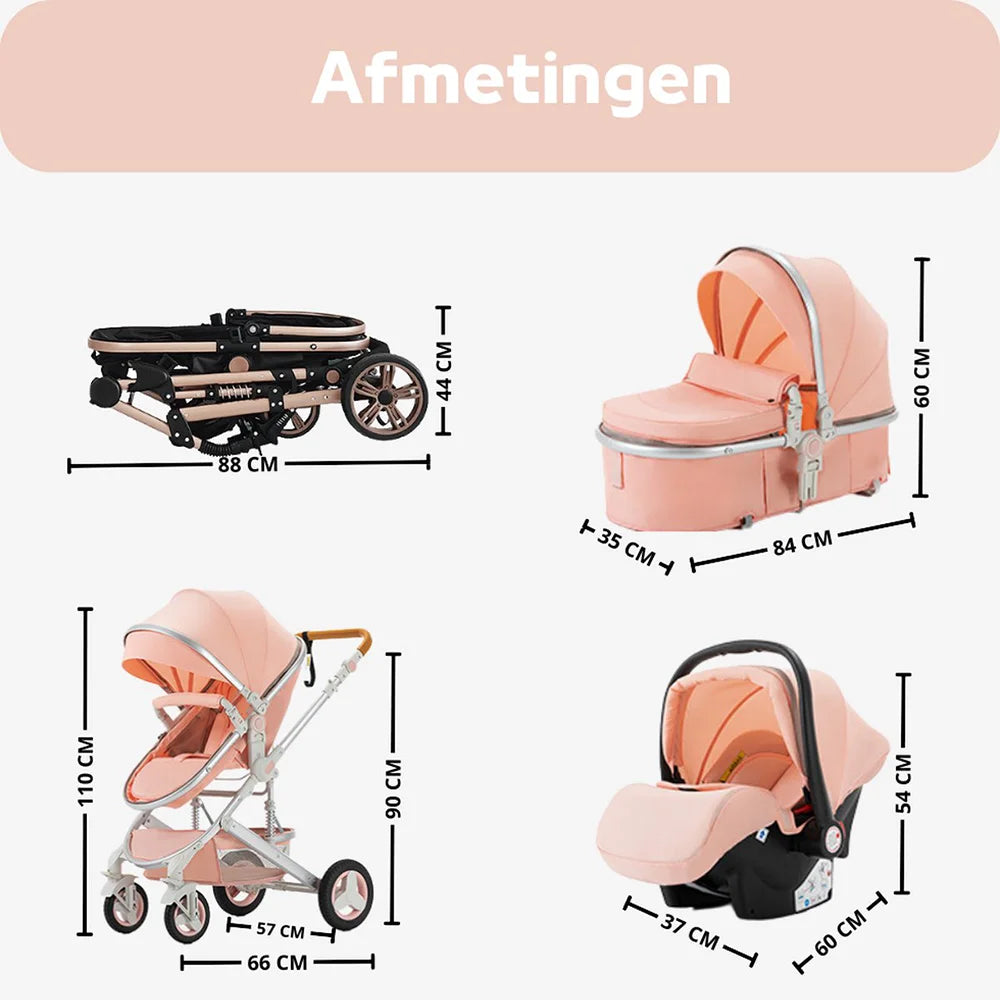 2-in-1 High View Stroller With Safety Seat, Cradle Mode, Foldable Shockproof Stroller With Reversible Seat - Toddler Stroller Fo