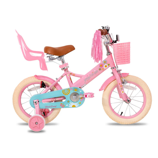 Little Daisy Kids Bike for Girls Ages 2-7 Years,  Bikes with Doll Bike Seat & Streamers, Bikes with Flag & Number Plate