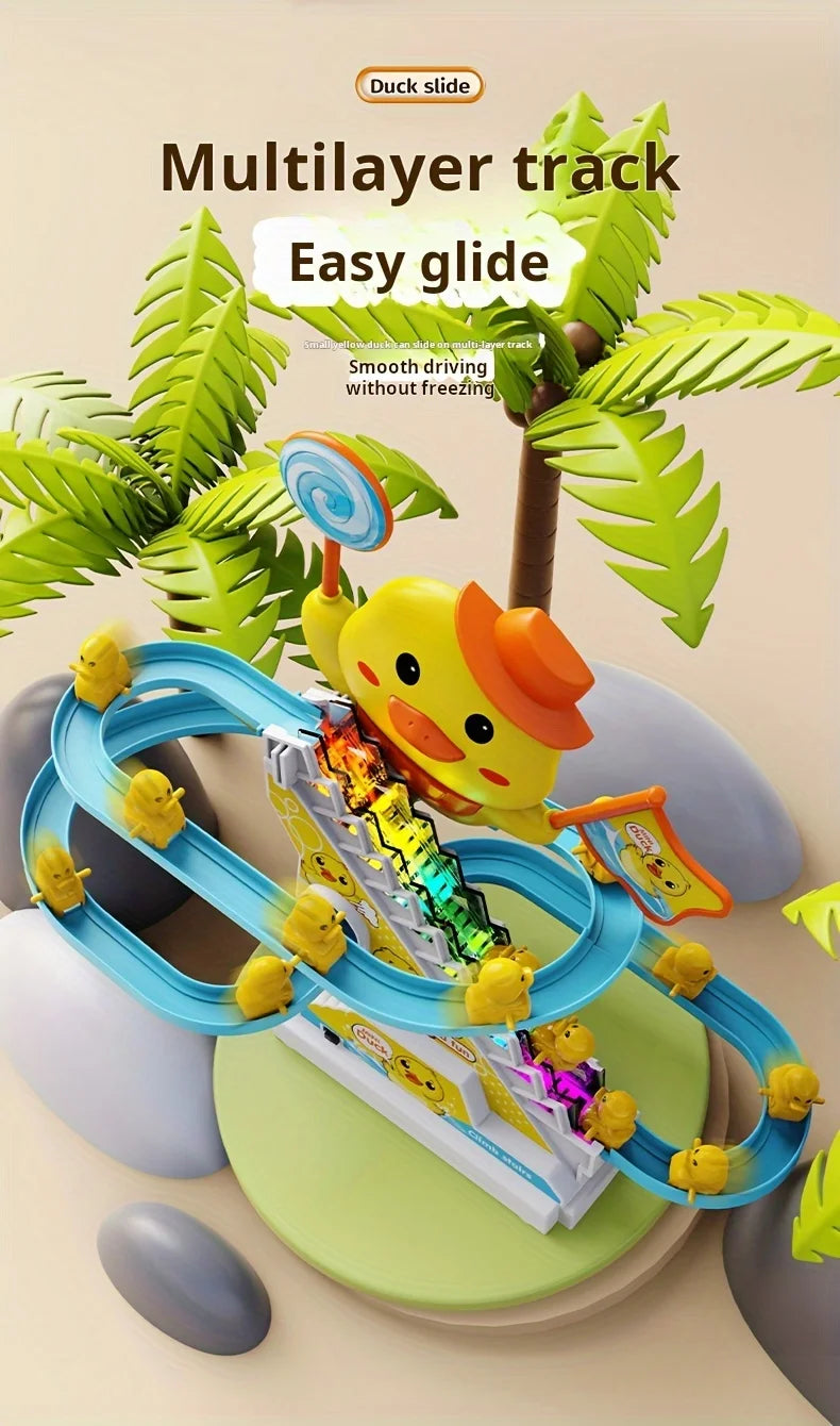 Duck Climbing Stairs Musical Toys with Lights and Music for Children Birthday Gifts Ducklings