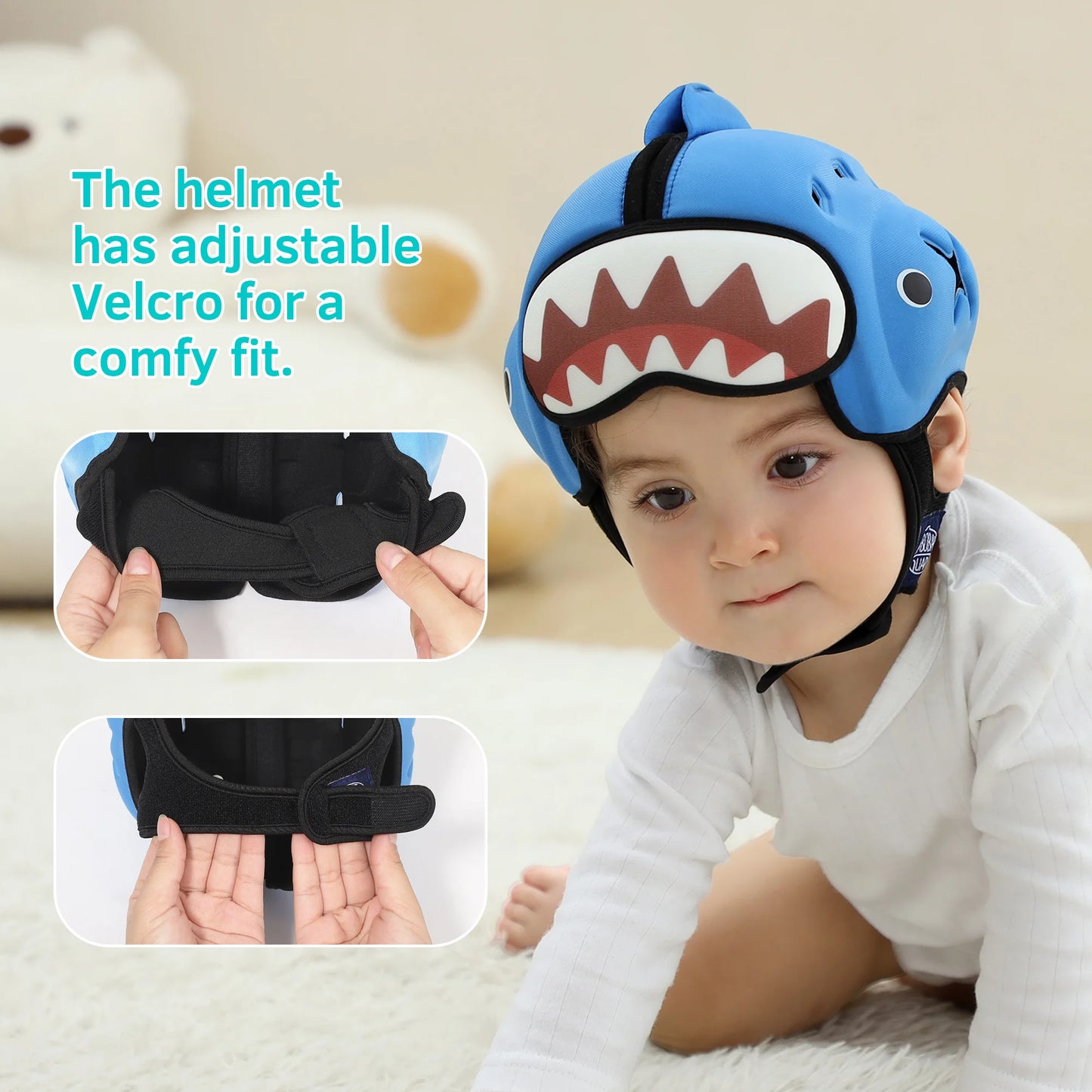 Baby Safety Helmet for Crawling & Walking, Ultra Lightweight Adjustable Infant Head Protector.