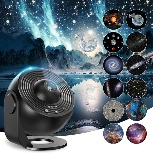 Galaxy Projector for Bedroom, HD Image Star Projector, Adjustable Galaxy Light Knob, 13 Film Discs, Planetarium Projector for Kids