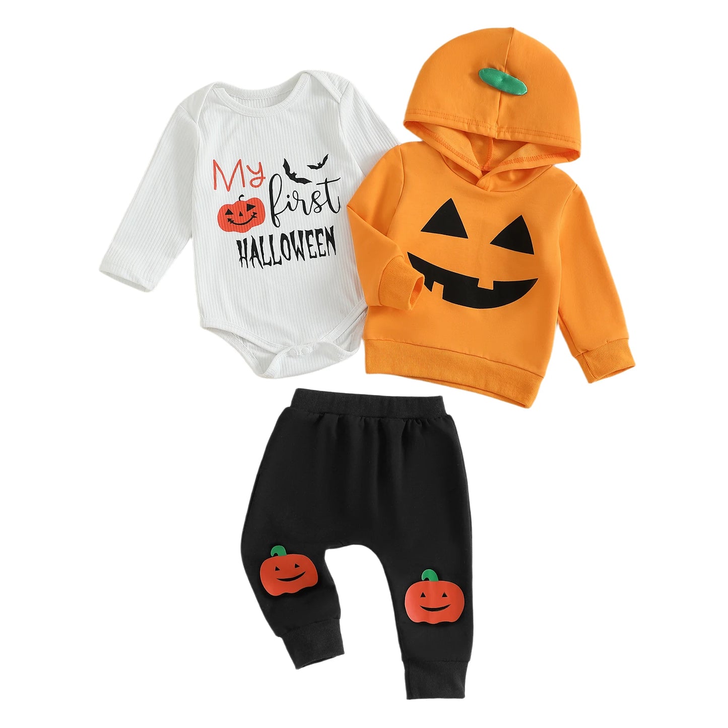 Cute Baby Outfit Short Sleeve Animal Print Bodysuit with Matching Hat and Striped Pants Summer Clothes Set for Infants