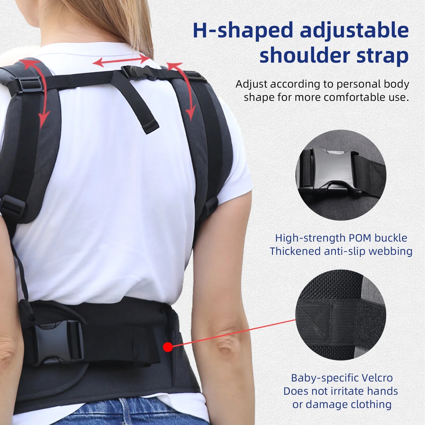 13 In 1 Baby Growth Carrier Newborn to Toddler 0-44 Lbs Ergonomic Infant Carrier with Removable Plate  Reflective Strips