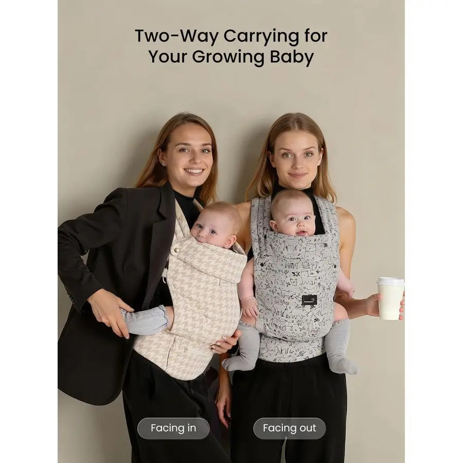 Baby Carrier Newborn to Toddler, Lightweight Ergonomic 744 lbs Newborn Carrier with Head Support, Easy to Wear Hands Free Infant