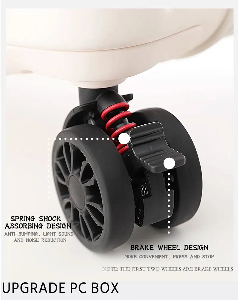 Multifunctional Front Opening Expandable Suitcase with Cup Holder Large Capacity Luggage 360° Shock Absorbing Wheels 20' 24' 28'