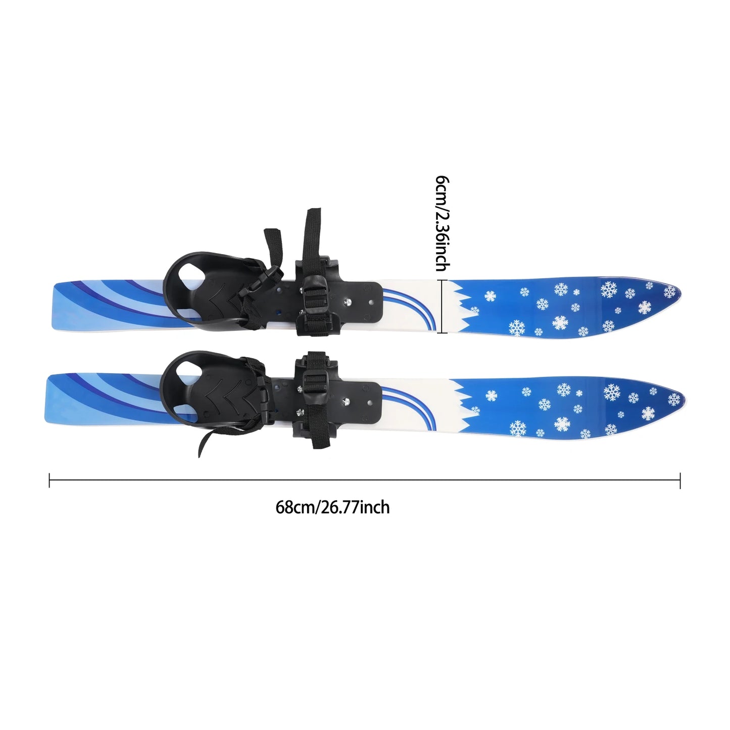 68*6cm Ski Set Kids Skis and Poles Primary Ski Double Board Children's Beginner Snow Skis for Children Outdoor Snow Recreational