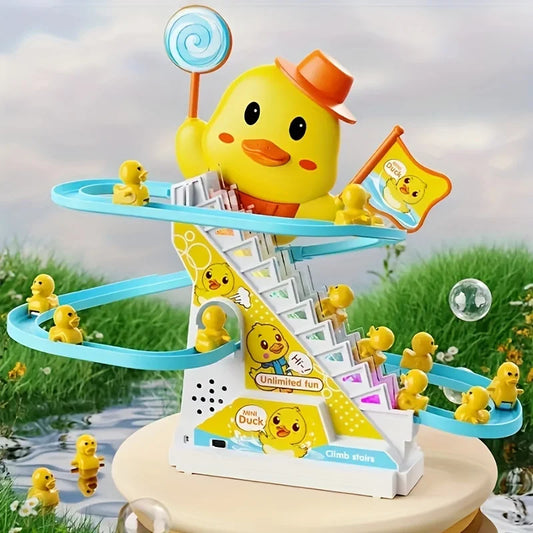Duck Climbing Stairs Musical Toys with Lights and Music for Children Birthday Gifts Ducklings