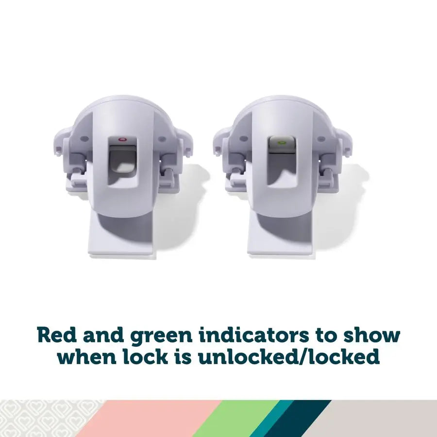 1st Adhesive Magnetic Cabinet Locks, Includes 12 Child Locks for Cabinets amp Drawers, 2 Keys, White