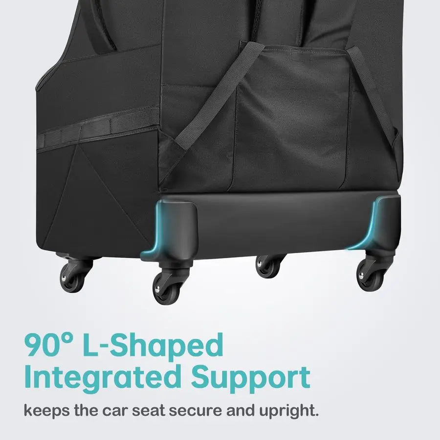 Padded Car Seat Travel Bag for Airplane with Wheels,Heavy Duty Carseat Bags for Air Travel,Rolling Airport Gate Check Bag,Travel