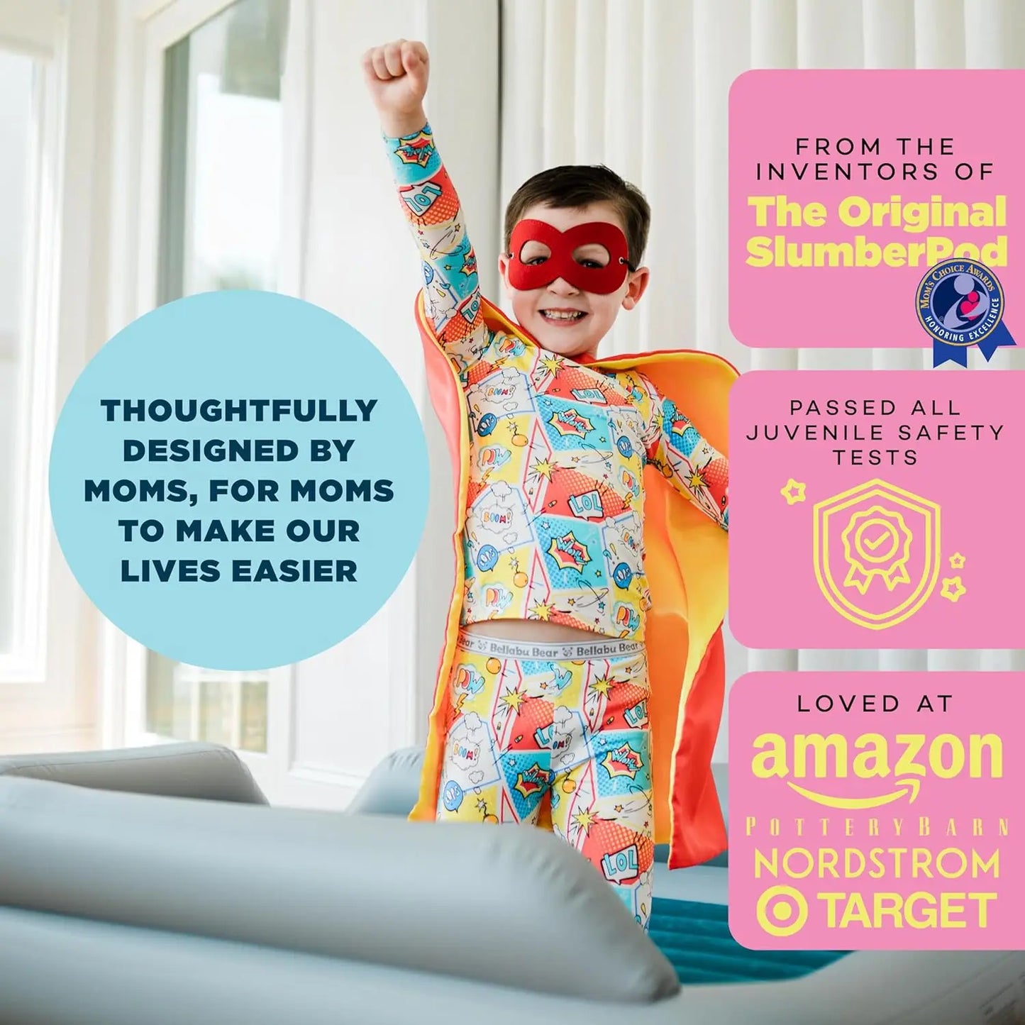 Inflatable Toddler Travel Bed with Safety Bumpers - Portable Air Mattress for Kids, Includes Electric Pump
