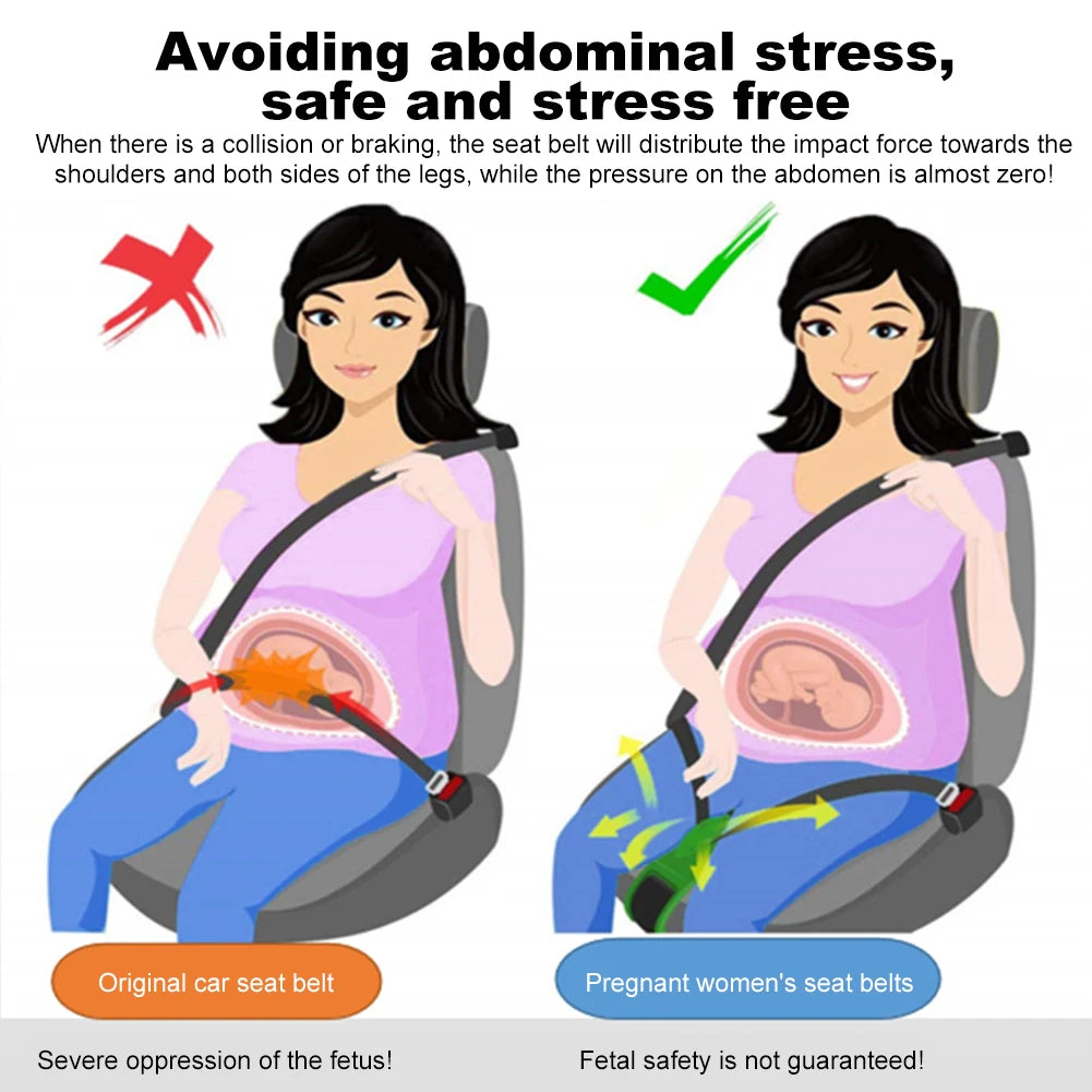 Pregnant Car Seat Belt Adjuster Prevent Compression Driving Safe Belt Comfortable Maternity Car Safety Belt Dispersed Shock