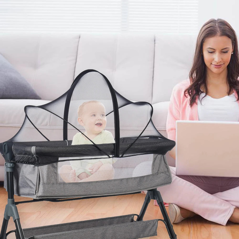 Foldable Mosquito Net Breathable Folding Crib Cover Crib Tent for Baby Crib