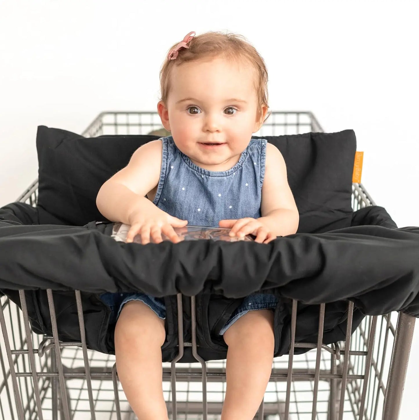 Universal Baby Shopping Cart and High Chair Cover with Storage Pouch, Black - Safe, Comfortable Fit for Toddlers