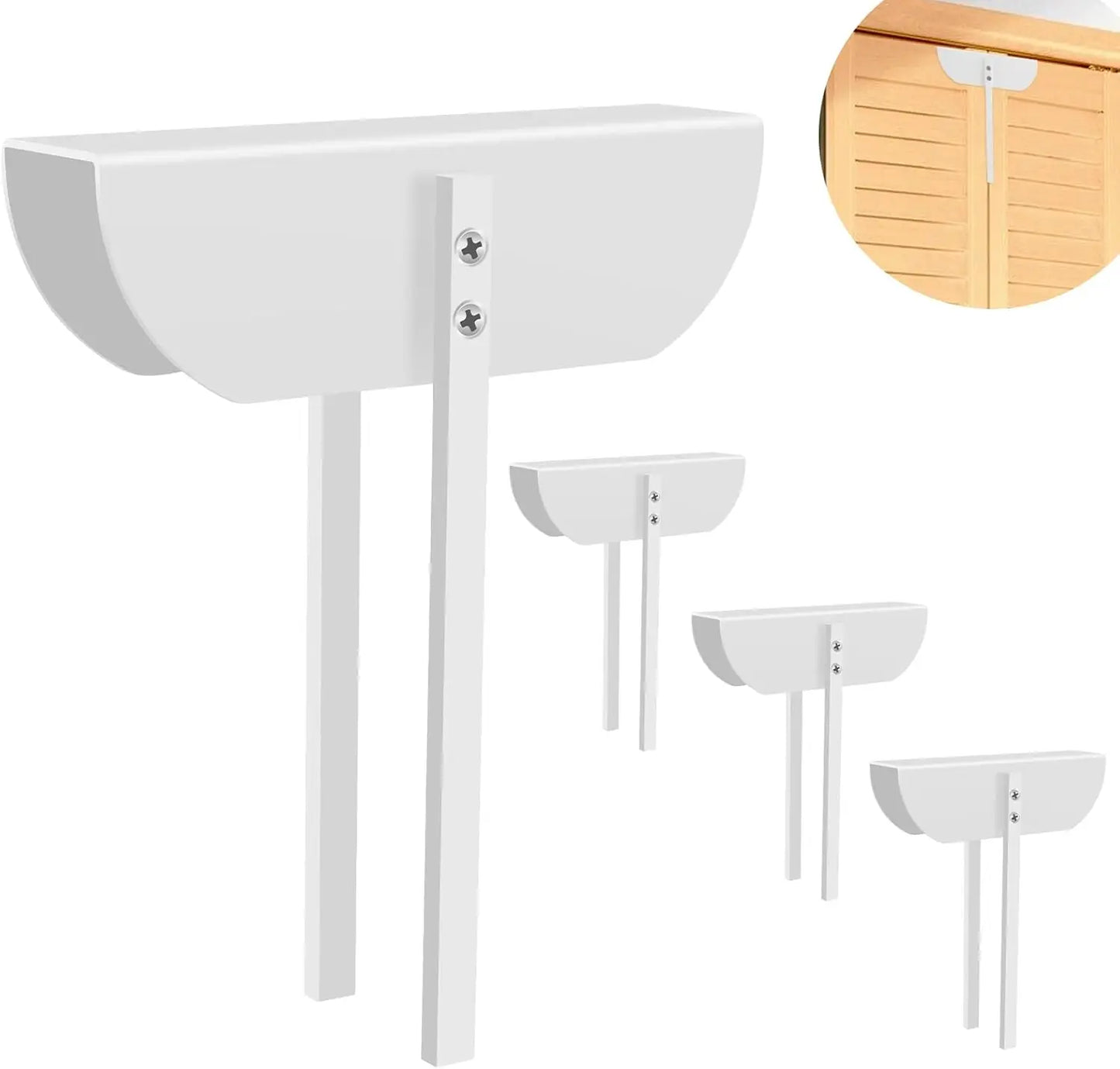 Child and Pet Proof Bifold Door Locks, Installation-Free Metal Cabinet Safety Locks, 4 Pack