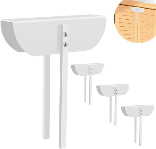 Child and Pet Proof Bifold Door Locks, Installation-Free Metal Cabinet Safety Locks, 4 Pack