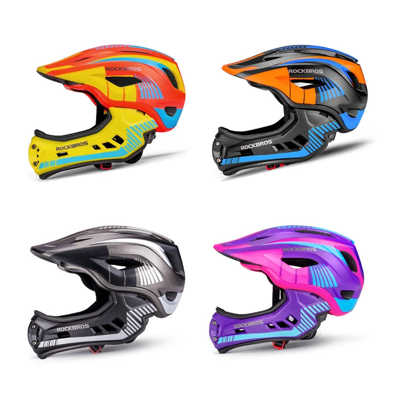 Child Cycling Helmet Impact Resistant Cross Helmet Detachable Full Face Helmet Safety Protection Bicycle Scooter Helmet