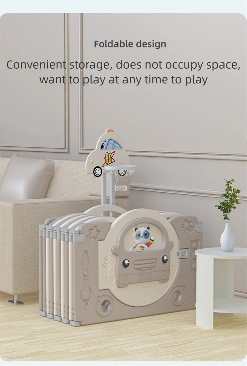 Indoor Baby Playpen with Basketball Hoop,Portable Large Kids Toddler Playpen Basketball Hoop,Kids Activity Playpen with Hoop,