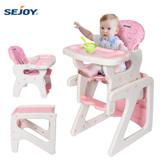 High Chair Adjustable Baby Eating Chair for Babies and Toddlers Convertible Baby Seat for 6 Months to 3 Years Highchairs