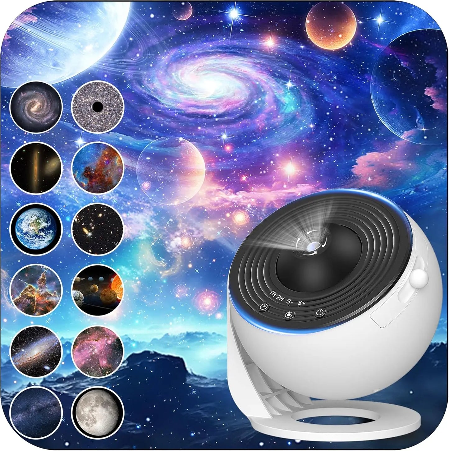 Galaxy Projector for Bedroom, HD Image Star Projector, Adjustable Galaxy Light Knob, 13 Film Discs, Planetarium Projector for Kids