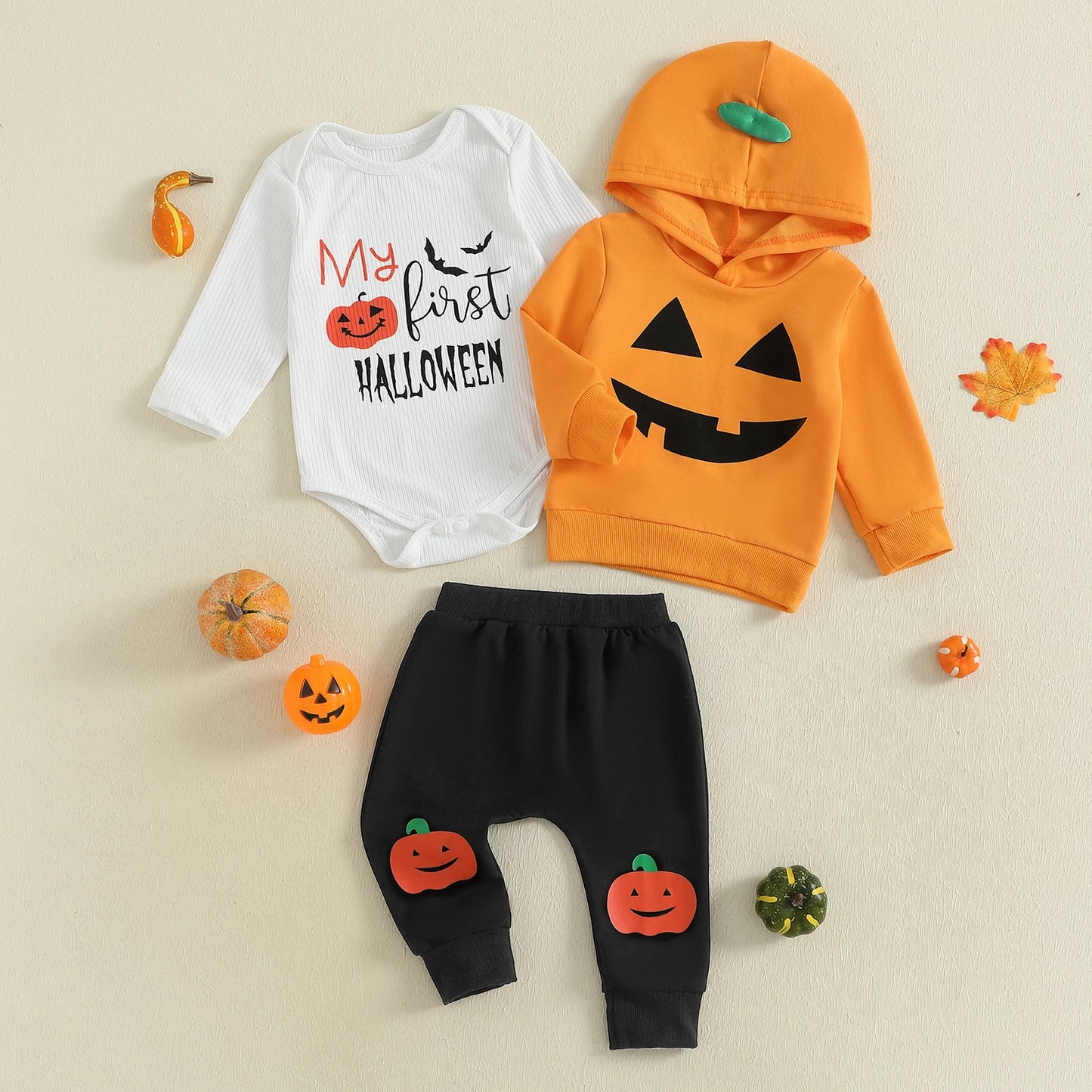 Cute Baby Outfit Short Sleeve Animal Print Bodysuit with Matching Hat and Striped Pants Summer Clothes Set for Infants