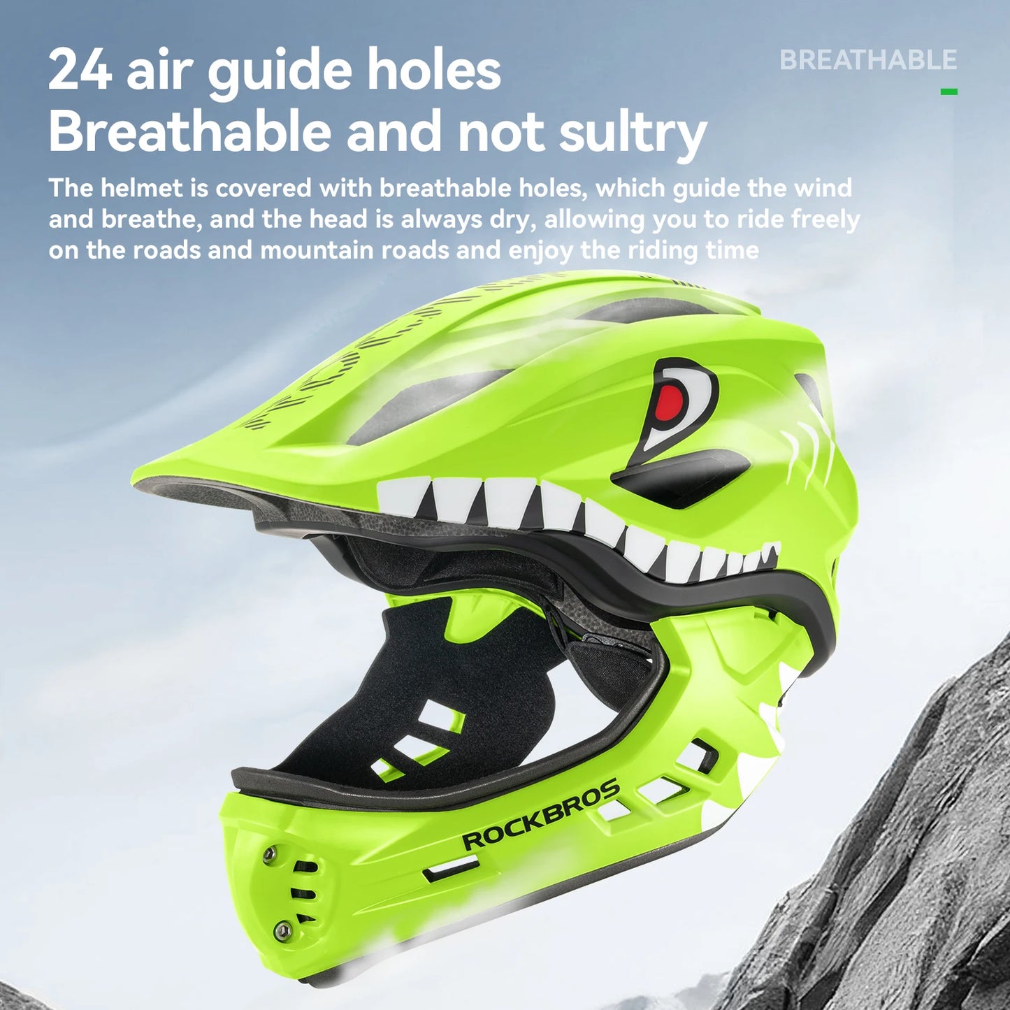 Child Cycling Helmet Impact Resistant Cross Helmet Detachable Full Face Helmet Safety Protection Bicycle Scooter Helmet