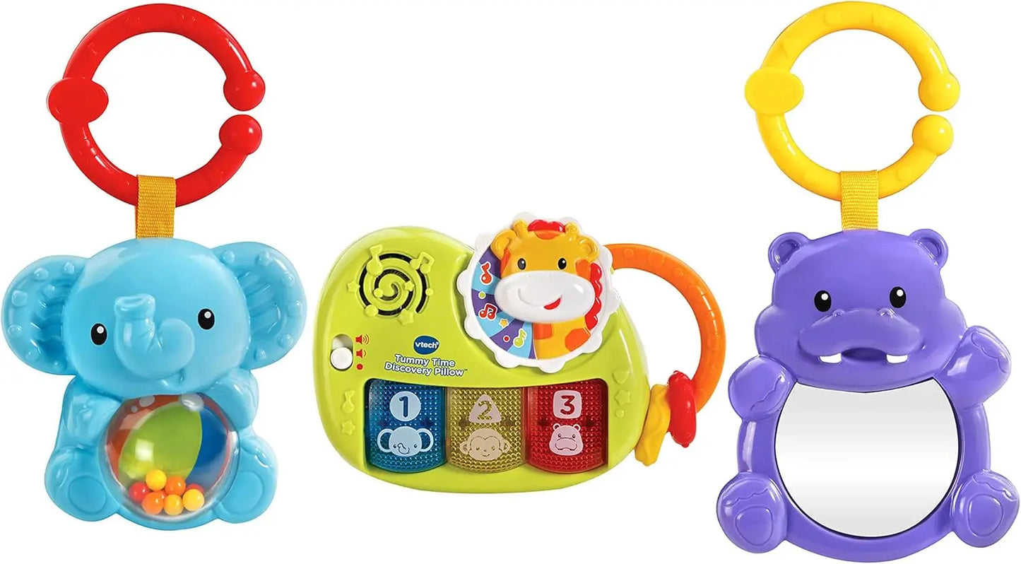 Interactive Baby Tummy Time Pillow with Lights, Sounds & Removable Toys for Motor Skills Development