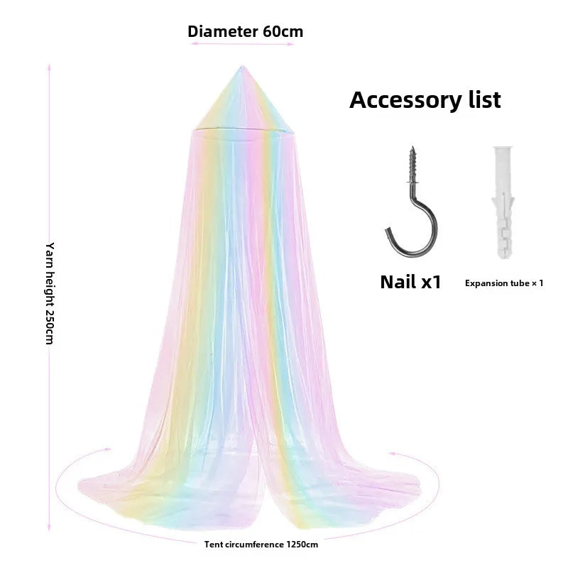 Baby Bedroom Curtain Nets Dome Rainbow Princess Mosquito Net for Crib Newborn Infants Bed Canopy Tent  Kids Bedding Room Decor