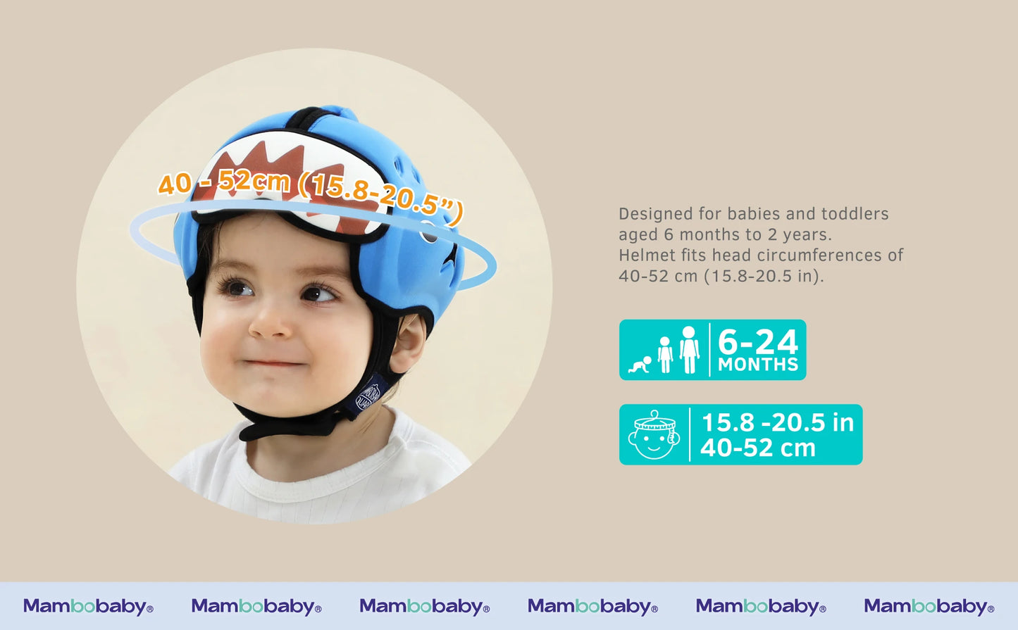 Baby Safety Helmet for Crawling & Walking, Ultra Lightweight Adjustable Infant Head Protector.