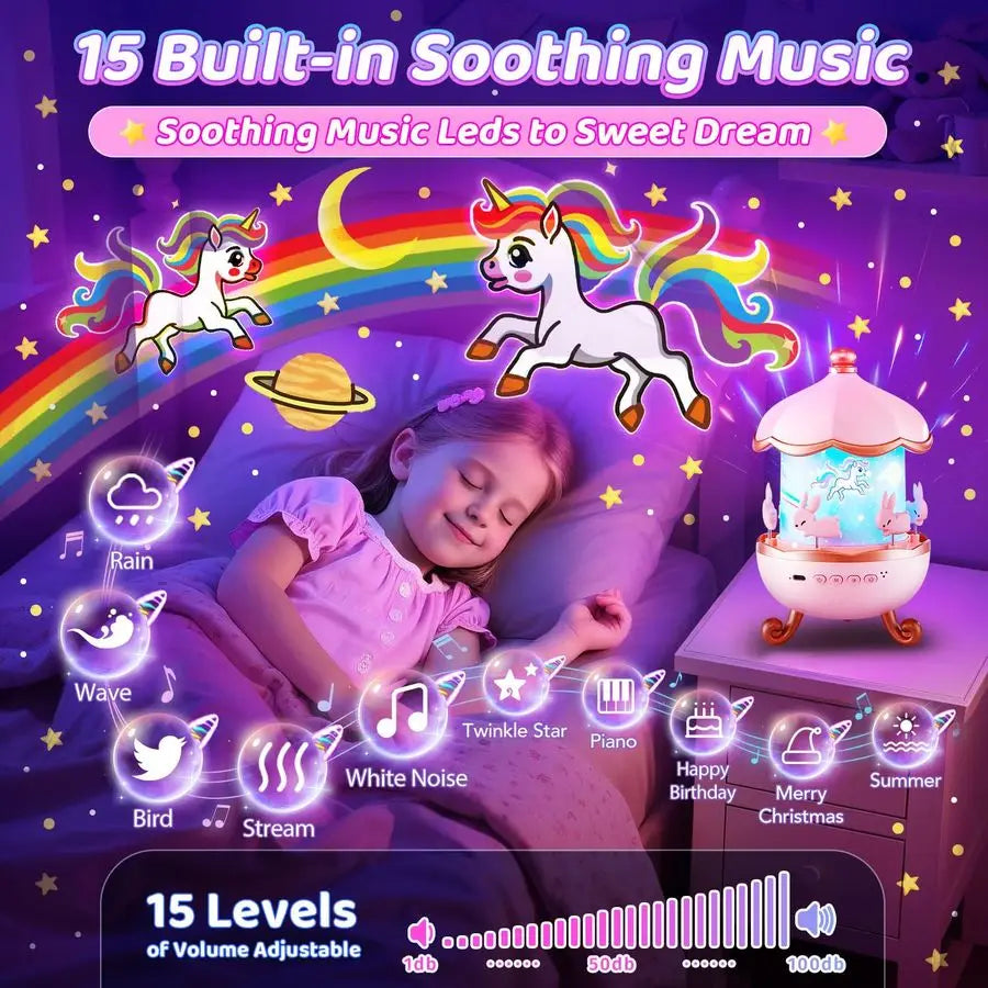 Onefire Night Light for Kids Gifts, 15 Sound Machine Baby Night Light, 15 Films Star Projector for Kids Room Decor, Brightness