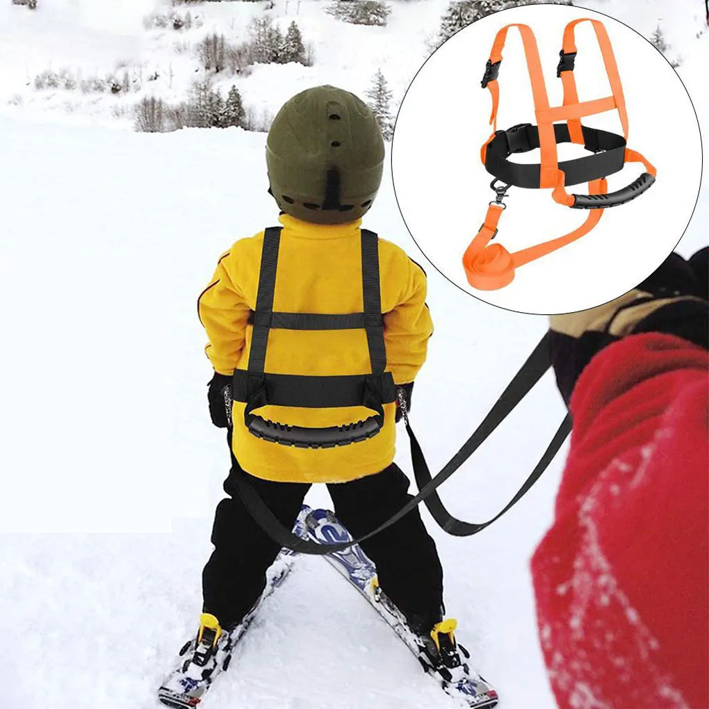 Children Skiing Safety Harness Adjustable Leashes For Control Beginner As Children Go Down Hill orange