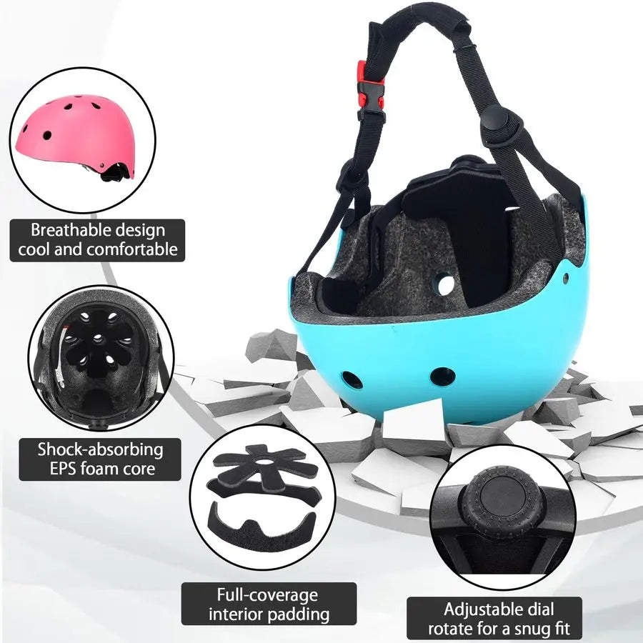 8 Pcs Kids Bike Helmets Bulk CPSC Certified Toddler Skateboard Adjustable Kids Bike Helmet,  Boys Girls for Skate