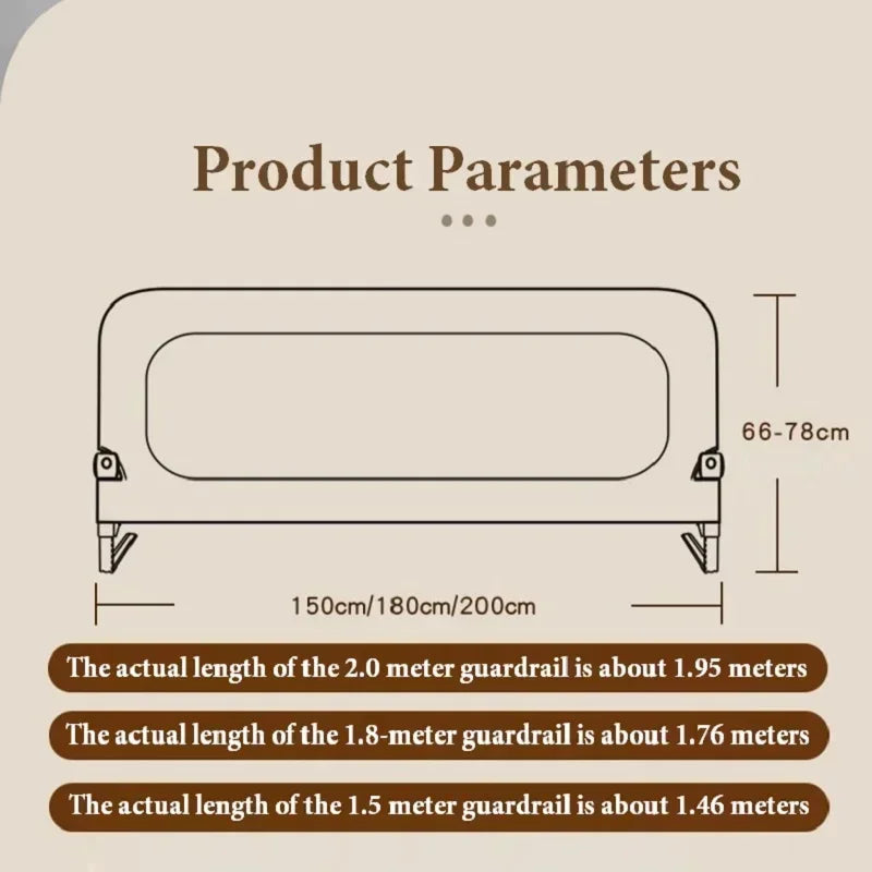 Bed Guardrail Anti Fall Baby Safety Bed Barrier Portable Crib Cover Adjustable Bed Rail Guard Bedroom Crib Bumpers