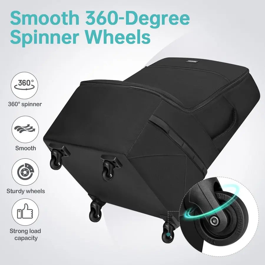 Padded Car Seat Travel Bag for Airplane with Wheels,Heavy Duty Carseat Bags for Air Travel,Rolling Airport Gate Check Bag,Travel