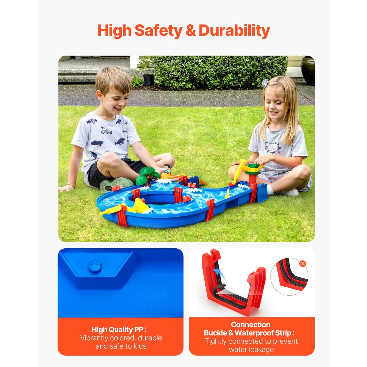 Water Play Table Children's Outdoor Beach Toy with 39PCS Accessories Summer Water Park Playset for Kids Activity