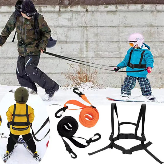 Children Skiing Safety Harness Adjustable Leashes For Control Beginner As Children Go Down Hill orange