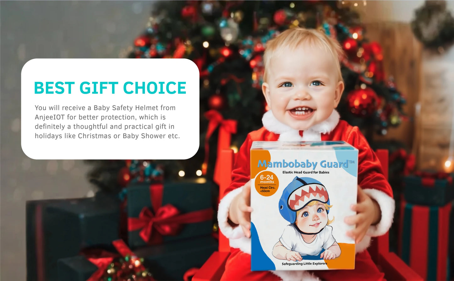 Baby Safety Helmet for Crawling & Walking, Ultra Lightweight Adjustable Infant Head Protector.