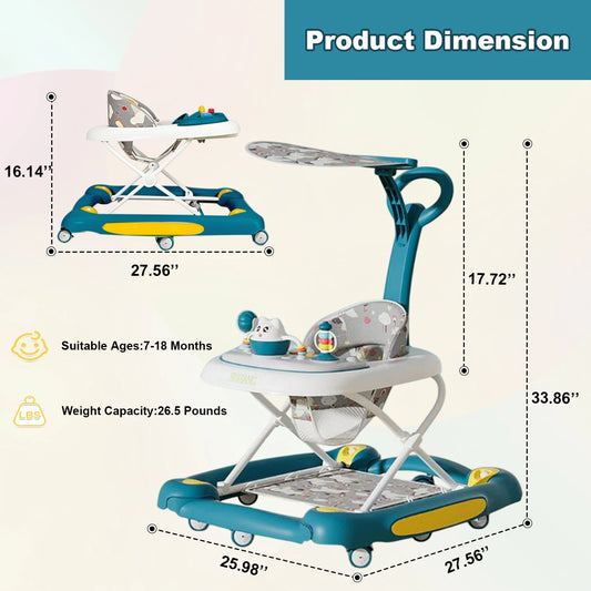 Baby Multi-Functional Comfortable Walker With Awning Anti-Rollover Baby Walker Can Sit Adjust And Shake The Walker For Boy & Girls
















 Girls