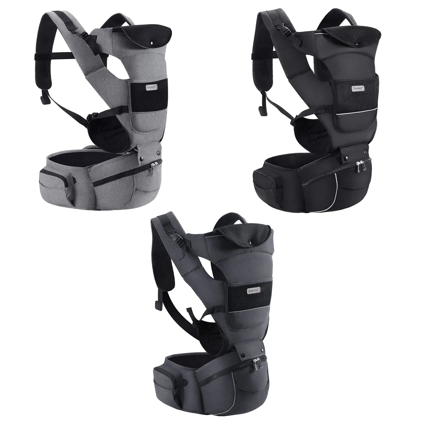 13 In 1 Baby Growth Carrier Newborn to Toddler 0-44 Lbs Ergonomic Infant Carrier with Removable Plate  Reflective Strips