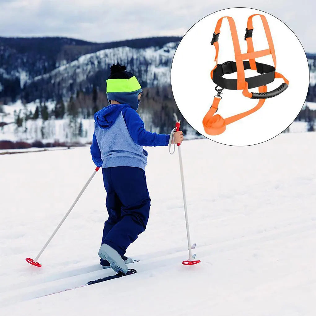 Children Skiing Safety Harness Adjustable Leashes For Control Beginner As Children Go Down Hill orange