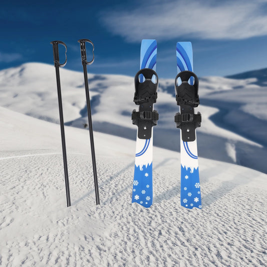68*6cm Ski Set Kids Skis and Poles Primary Ski Double Board Children's Beginner Snow Skis for Children Outdoor Snow Recreational