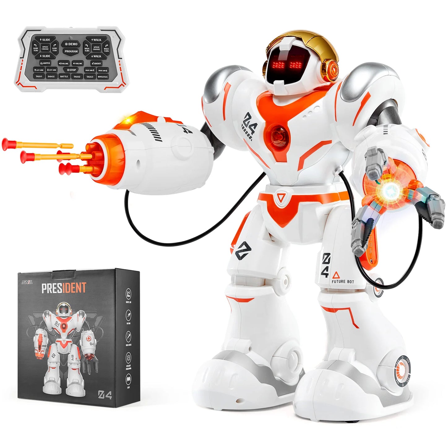 RC Robot Toys for Kids Battle Mode Programmable Remote Control Smart Robot with Bullets Interactive Dancing Robot
