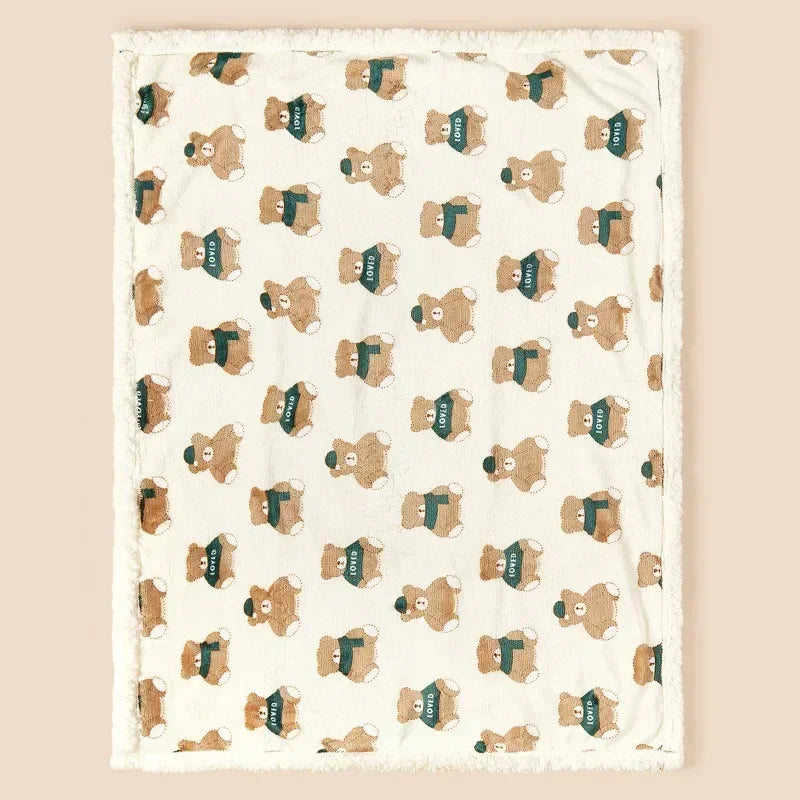 Winter Baby Blanket Swaddle Wrap Flannel Lamb Fleece Warm Quilt for Newborn Bedding Soft Baby Stroller Blanket for Newborn