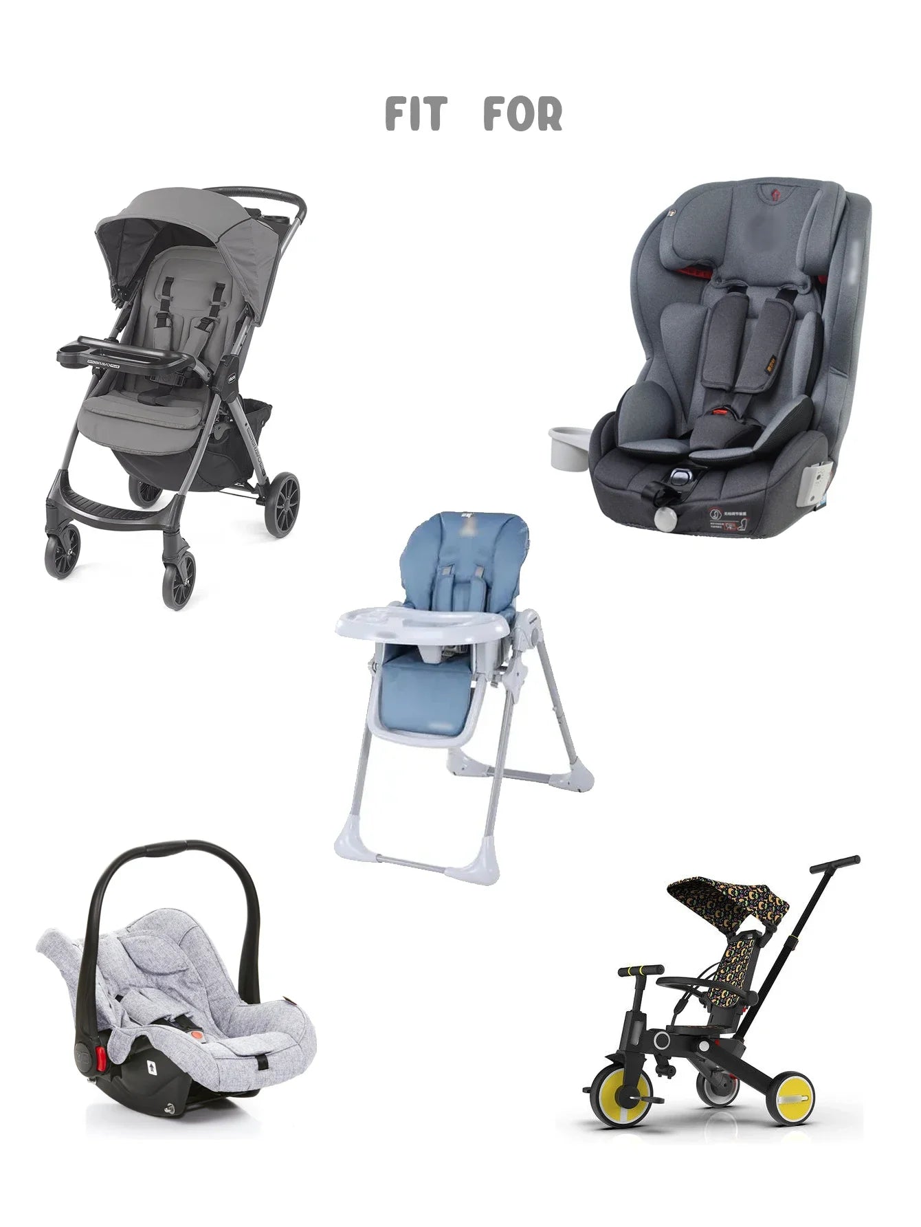 Baby Stroller Seat Cushion Pad for Car Puchair Liner Mat Thicken Cotton Breathable Cart Mattress Infant Newborn Pram Accessories